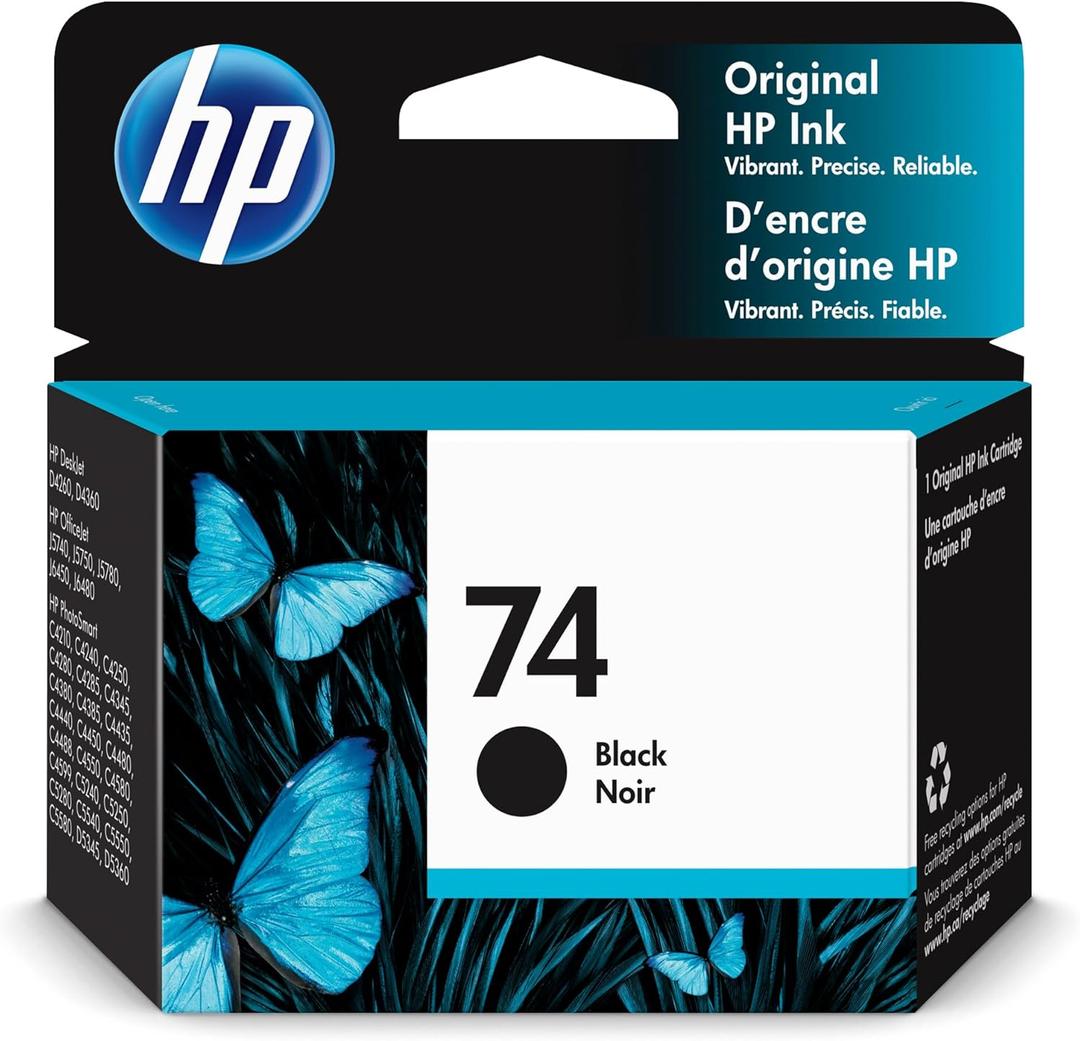 HP 74 Black Original Ink Cartridge (CB335WN)