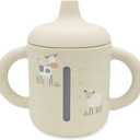 LITTEL RAWR Silicone Baby Sippy Cups for 6 months+, 3 Stages Training Cup Straw Cup for Infants Toddlers and Kid, Soft Spout and Handles Unbreakable Easy Grip 8.5oz/250ml (Beige)