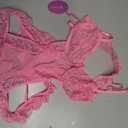 Avidlove Women Lingeries Deep V Teddy Lingerie Sexy Lace Bodysuit Cut Out One Piece Mini Babydoll Pink Large