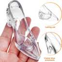 PRETYZOOM 12 Pcs Crystal Shoe Ornaments Clear High Heels Decorations Transparent Glass Slipper Figurines for Home Office Party Favors