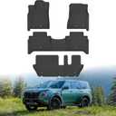 All Weather Car Floor Mats for 2025 2026 Nissan Armada/Infiniti QX80 8 Seats, TPE Rubber Floor Liners Anti-Slip Full Set Automotive Mats for 2025 2026 Nissan Armada Accessories