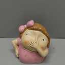 Funny Bathroom Decor for Girls: Girl Holding Nose Figurine Statue | Christmas Theme | 6.3 Inch Resin Desktop Ornament, Primitive Style Home Decor