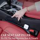 Car Seat Gap Filler, car in between seat catcher 2-Pack No-Drop Seat Side Gap Seam Filler Organizer, Universal filler between car seat and console (Black)