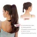 Ponytail Extension, 20" Long Wavy Synthetic Fiber Hairpiece, Clip-in Ponytail Wig for Women (Light Brown)
