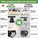 4-Light Bathroom Light Fixtures, Matte Black Modern Vanity Lights Over Mirror with Clear Glass Shade, Bathroom Wall Lamp for Mirror Kitchen Living Room Hallway Cabinet Porch Bedroom Reading room