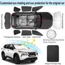 TINGLU Window Shades for Nissan Rogue 2021-2025 2026(NOT for Rogue Sport) Accessories Car Side Full Windows Cover Camping Rear Triangular Windshield Sun Shade Sun UV Rays Privacy Protection 8PCS