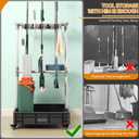 Broom mop Holder Cleaning Supplies Organizer Janitor carts on Wheels Housekeeping Station Storage Tools for Garage, Garden, Closet, Cabinet