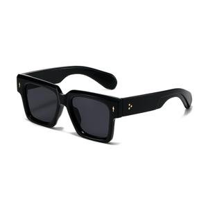 EYLRIM Square Frame Sunglasses for Women Men Trendy Thick Frame Rectangle Sun Glasses Black Shades(06 Pink Leopard/Yellow)