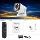 Upgraded HY260 PRO MINI Portable Projector, Native 1080P Support for 4K Resolution with Bluetooth 5.4 WIFI6 300 ANSI Android 11,180 Rotatable, Auto Keystone Correction,35"-130" Screen Video Projector
