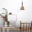 Modern Amber Glass Pendant Light, 4.33"x9.8" Hanging Fixture with Golden Wood Handle & Brass Cap, 15"-72" Adjustable Line, E26 Socket  Golden Amber Square