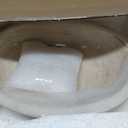 Oval Travertine Vessel Sink Natural Stone Wash Basin, Fully Polished Bathroom Sink, Above Counter Vanity Basin (Includes Matching Soap Tray), Medium