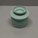 Silicone Butter Crock with Lid, French Butter Dish for Fresh Spreadable Butter, Butter Keeper to Leave On Counter, Butter Container Holder with Water Line for Kitchen and Home Decor-6oz/ Green