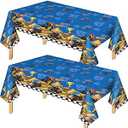 Juexica 2 Pcs Tablecloth Truck Birthday Party Supplies Truck Table Cover Plastic Disposable Theme Table Cloth Cars Theme Decorations for Kids