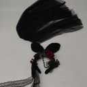 Bunny Ears Headband for Women, Plush Floral Lace Bunny Ears Hairband, Gothic Animal Ears Cosplay Costume Headband