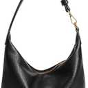 NEBIL Small Hobo Bag For Women Soft Pu Leather Shoulder Purse Slouchy Everyday Trendy Handbags with Zipper