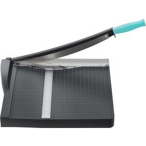 Papercutter 12" Cut Length Guillotine Paper Cutter, Heavy Duty Paper Trimmer with Safety Guard and Blade Lock, Large Paper Cutting Board for Cardstock, Photos, Office, Classroom, Studio