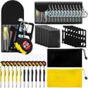 Lasnten 50 Pcs Mini Tape Screwdriver Keychain Set Employee Coworkers Gifts Father's Day Men Party Favors Gifts Bulk Measure Keychains Multitool Pen Card Tool Bag Pouch for Men Tool Organization