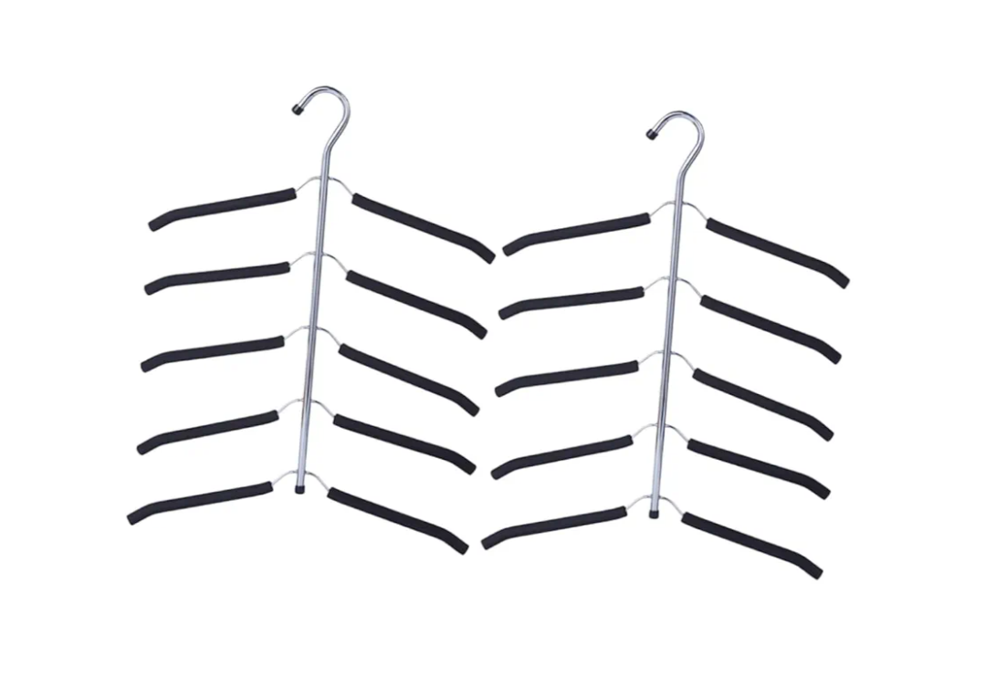 Hangers Space Saving 4pcs Drying Rack Clothing Support Foam Household Pants Hangers, Black