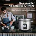 Commercial Rice Cooker 35 Cups Uncooked (70 Cups Cooked) with Stainless Steel Exterior,Large Rice & Grain Cooker for Restaurant,Double Protection,Silver
