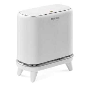 Small Bathroom Trash Can - 3.3 Gallon Plastic Garbage Can with Lid, Press Top & Pop-up Lid, White Slim Design for Kitchen, Office, Bedroom, Pet-Proof Trash Bin with Legs