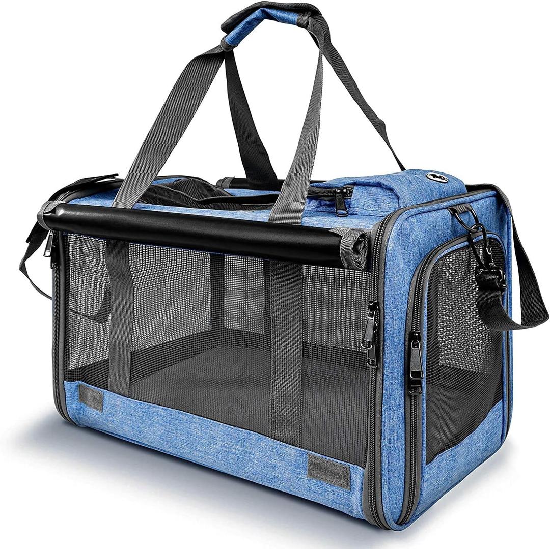 Pet Carrier for Large and Medium Cats, Soft-Sided Pet Carrier for Big Medium Cats and Puppy, Dog Carriers Cat Carriers Pet Privacy Protection Travel Carriers (Blue)