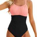 Modest One Piece Swimsuit Women Tummy Control 2025 Long Torso Slimming Bathing Suit Cute Floral Swim Suits, Medi