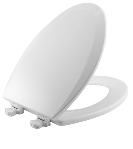 Church Lift-Off Wood White Elongated Toilet Seat