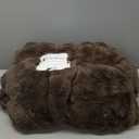 L'AGRATY Faux Rabbit Fur Blanket: 90" x 90" Queen Luxury Soft Fluffy Thick Fur Throw Blanket for Couch Bed Sofa - Cozy Plush Bubble Blankets for Winter: Flannel Fleece Decorative Blanket(Cocoa Brown)