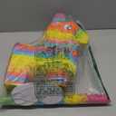 16" Cinco de Mayo Pinata, Large Rainbow Color Donkey Pinata 16 x 13 x 5.5 ln with Stick and Blindfold for Fiestas Mexican Party Decoration, Kids Birthday Party Favors, Taco Tuesday Event