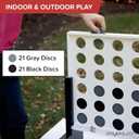 Play Platoon Wooden Giant 4 in a Row Game Outdoor - 4 in a Row Board Game Outdoor with Coins, Case and Rules, Extra Large