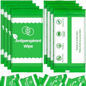 300 Pcs Deodorant Wipes Individually Wrapped, Antiperspirant Wipes Bulk, Travel Size Unscented Hand Wipe, Personal Cleansing Wipe for Adult Women Men Homeless, with Vitamin E, Green