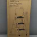 HBTower 3 Step Ladder, 3 Step Stool for Adults, 3 Step Ladder Folding Step Stool with Cushioned Handle Step Ladder with Wide Pedal Ergonomic Design,Black