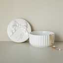 COLLECTIVE HOME - Monogram Jewelry Box with Bow, Christmas Gift Ideas for Women, Small Gift for Girlfriend Wife, Ring Holder, Earrings Dish, Birthday Gift for Her (N)