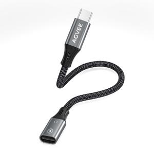 AGVEE 2 Pack 4 inch Lightning Female to USB C Male PD Adapter, 27W Fast Charger Charging Comverter for iPhone 15 16 Plus Pro Max Carplay, Samsung S25 S24 S23 S22, Not for Audio, Dark Gray