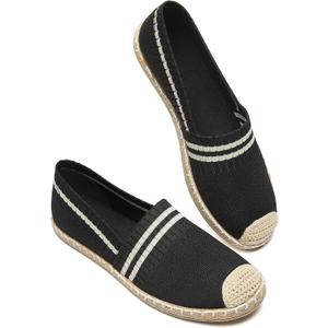 BABUDOG Womens Espadrilles Breathable Flats Shoes Mesh Slip on Loafers Soft White Flats