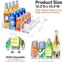 Drink Organizer for Mini Fridge, Automatic Pusher Drink Dispenser for Refrigerator, Soda Can Organizer for Beer Beverage, Holds up to 16 Cans 4Row (Depth12.2 xWide13.4)