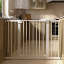 Babelio Baby Gate for Doorways and Stairs, 26''-40'' Auto Close Dog/Puppy Gate, Easy Install, Pressure Mounted, No Drilling, fits for Narrow and Wide Doorways, Safety Gate Door for Child and Pets (White)