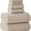 Extra Large Bath Towel Set of 6 (40"x80"),Oversized Bath Sheet Super Soft Highly Absorbent Microfibers Quick Dry Luxry Shower Towel for Bathroom Spa Gym Hotel Yoga(Beige, 6Piece)