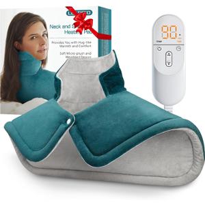 Neck Heating Pad, Upgraded PTC+NTC Even Heating, Heat Pad for Neck Shoulders Back, Versatile Electric Heated Neck Wrap for Full-Body Relax, Birthday Gifts for Women Men, Mothers Day Gifts for Mom Wife (Blue)