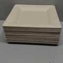 ECOLipak 100 Pack Compostable Square Plates, 10 inch Disposable Paper Plates Made of Sugacane, Eco-friendly Heavy Duty Biodegradable