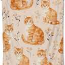 Orange Cat Blanket for Couch, Bed, Sofa - Soft Cozy Throw Blanket for All Seasons - Flannel Plush, Lightweight & Comfy for Adults & Kids - 50'60'