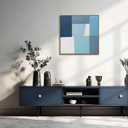 LEVERUP Abstract Photos Art Blue Wall Artwork Minimalist Printings Posters Modern Wall Decor for Living Room Bedroom Office 20×20 Inch Hallway Decorations