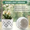 LITUDISO Orchid Pots with Holes, 5Inch Orchid Pots with Drainage Holes and Tray, Effective Drainage and Ventilation to Assist New Plants or Repotting, Indoor/Outdoor Flower Pots -White 1 Pack