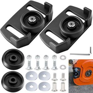 2 Pcs 490-241-0038 Universal Rolling Skid Shoes Wheel for Craftsman MTD Cub Cadet and Most 2-Stage and 3-Stage Snow Thrower Snowblowers, Universal Roller Skid Snow Thrower Shoes Black