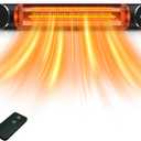 Electric Outdoor Heater, Infrared Patio Heater for Outdoor/Indoor Use, Wall Mounted/Ceiling/Infrared Heater Outdoor, 1500W Electric Patio Heater, MATT BLACK