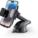 Bittwee Car Suction Cup Phone Holder, 360 Rotation Anti-Shake Stable Windshield Dashboard Window Cellphone Holder Mount with Sticky Gel Pad, Compatible with 12 13 14 15 Pro MaxCarbon Fiber