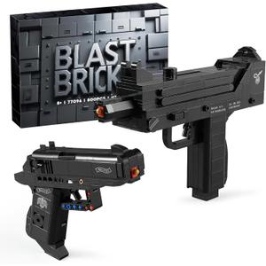 Walther PPK & MAC-10 Building Blocks Gun Sets Compatible with Lego, Featuring 2 Guns Models, Gift Ideas for Military Fans, Kids 8+ & Adults