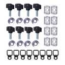 Hardtop Quick Removal Thumb Screws Nut Washer Tie-Down D-Rings Compatible with Jeep Wrangler JK YJ TJ JKU Black