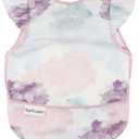 Tiny Twinkle Mess Proof Baby Bib - Waterproof & Lightweight Baby-Led Weaning Apron | 100% Recycled Polyester, Easy Clean & Machine Washable (Cotton Candy, Small 6-24 Months)