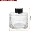 HARFINGTON 4pcs 150ml/5oz Empty Glass Diffuser Bottle 3.1" x 3.1" Refillable Fragrance Accessories Aromatherapy Jar Container for Replacement Reed Diffuser DIY Home Bathroom Transparent